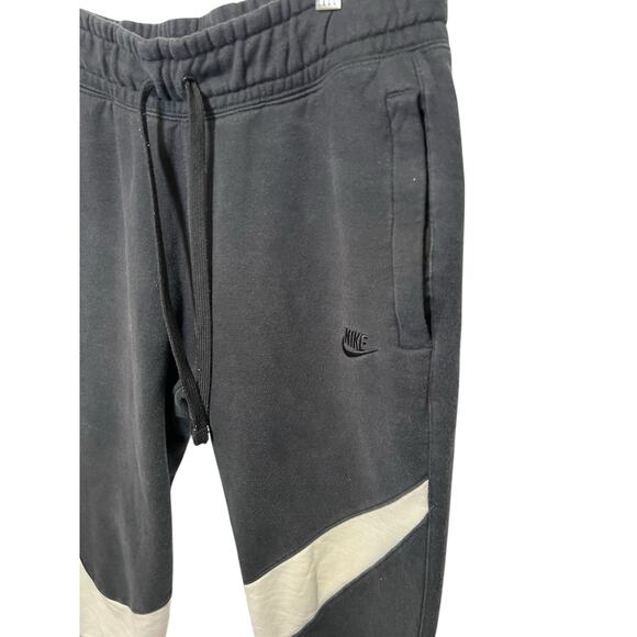 NIKE BIG SWOOSH JOGGER Sweatpants men's size small black and white large logo - Picture 6 of 8